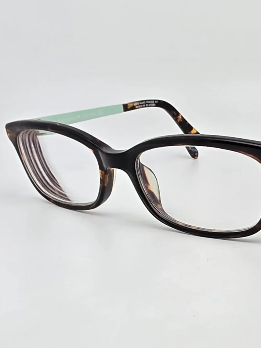 Kate Spade Jazmine Tortoise Brown on Sea Green Cat Eye Eyeglasses Frame 51mm